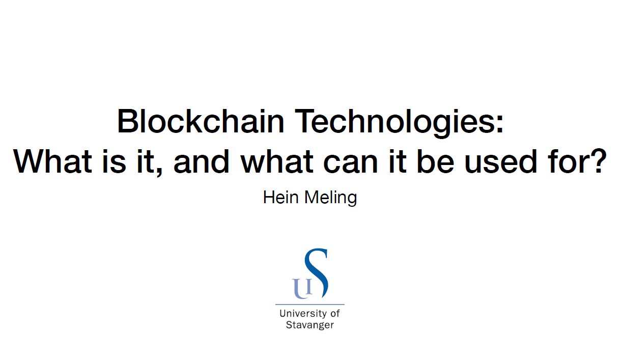 Blockchain technologies